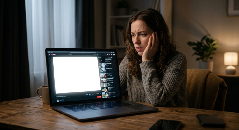 White Screen on YouTube