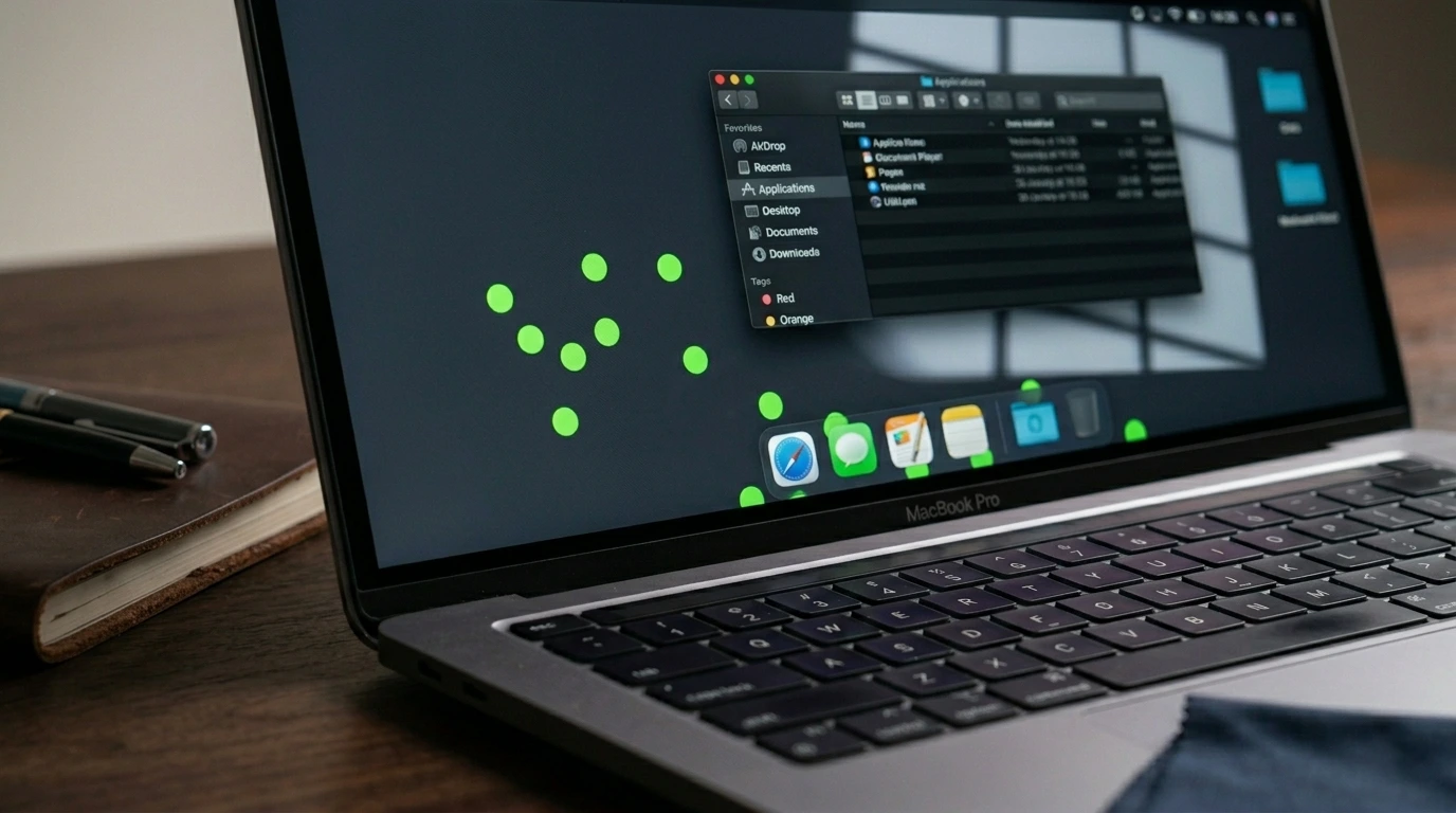 Green Dots on Laptop Screen