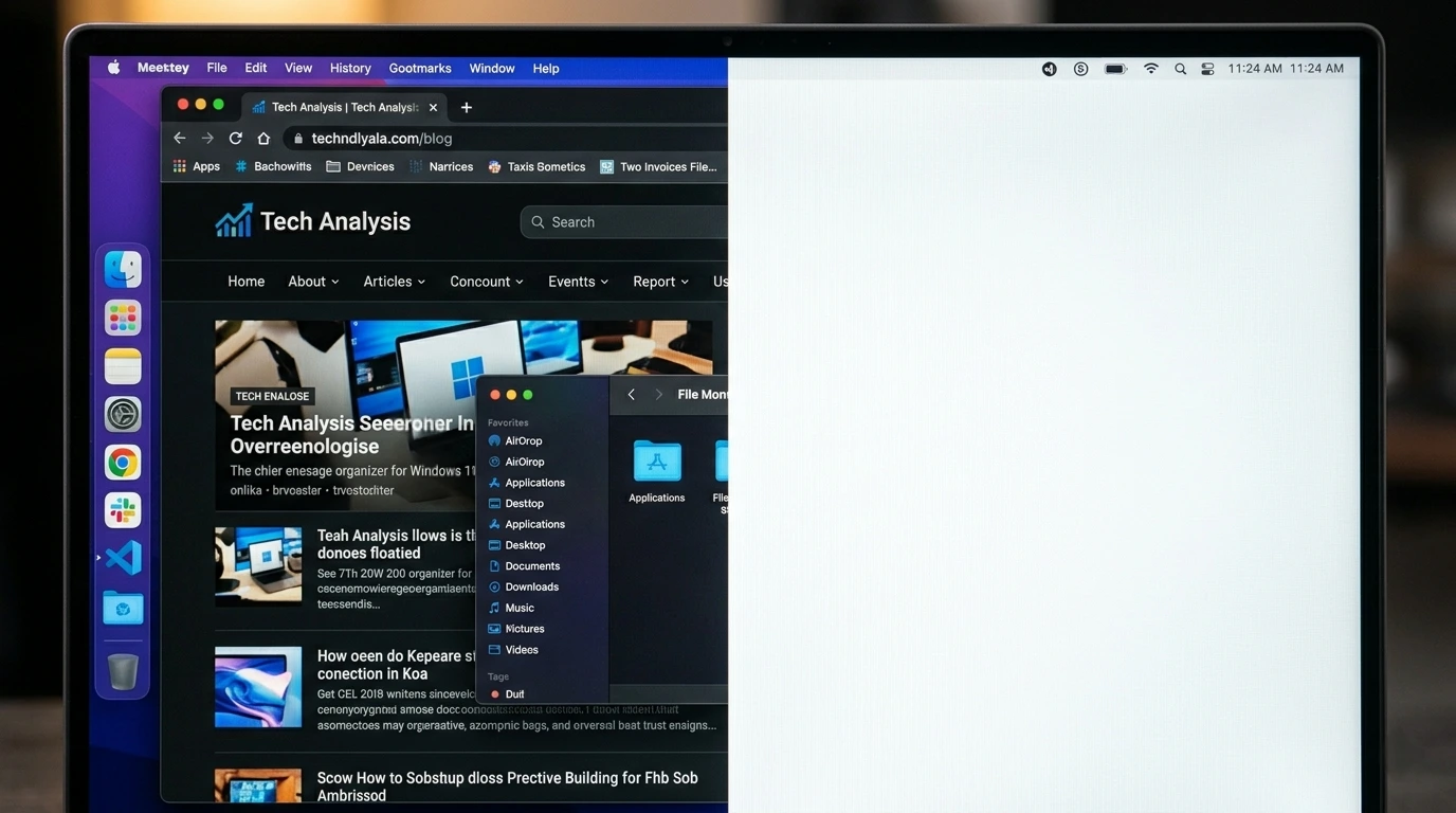 Laptop Display Half Screen White