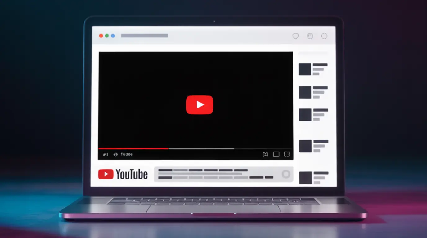 A laptop showing a YouTube black screen with audio playing but no video visible on the screen.