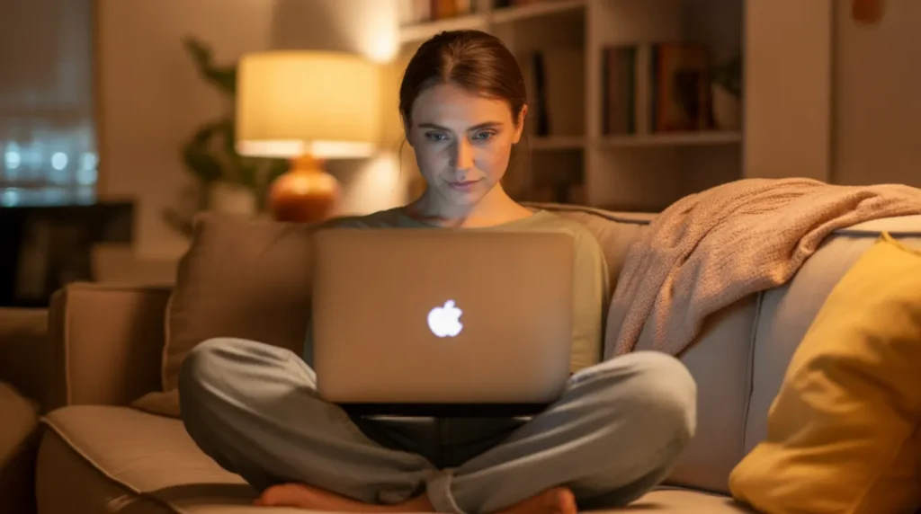Person researching common questions about black screens after Windows updates