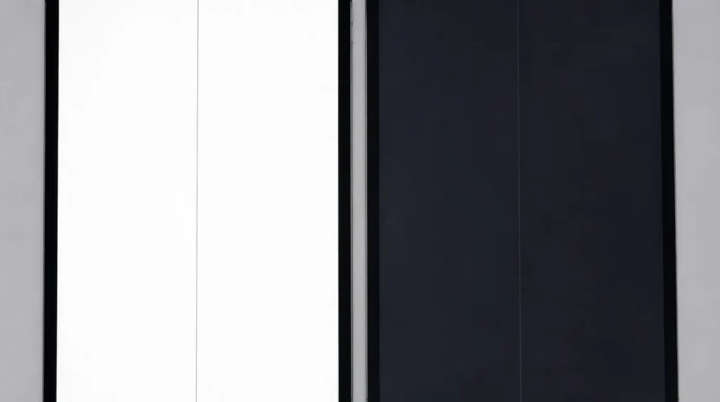 Vertical line on iPad Pro screen visible on a white background compared to a dark screen