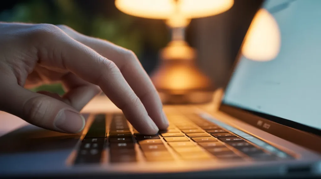 Fingers pressing Ctrl Alt Delete keys on a laptop keyboard