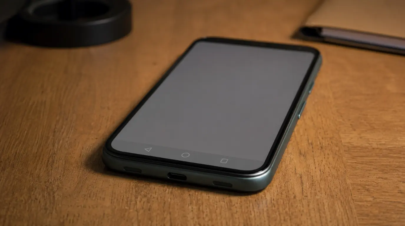 Google Pixel screen showing faint ghost image of navigation bar indicating burn-in