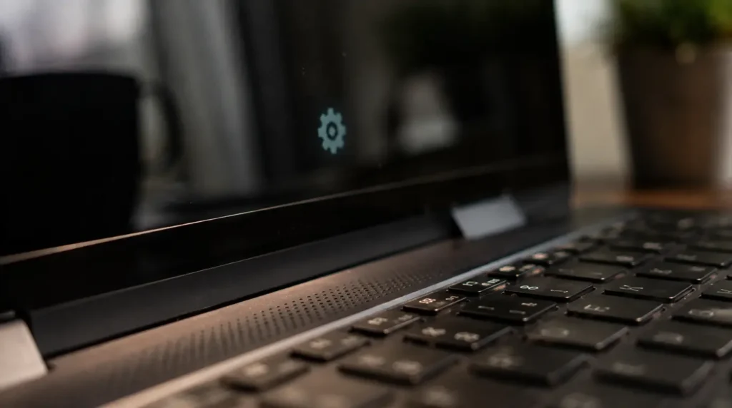 Close up of a Windows laptop keyboard and screen edge suggesting a recent unnoticed settings change