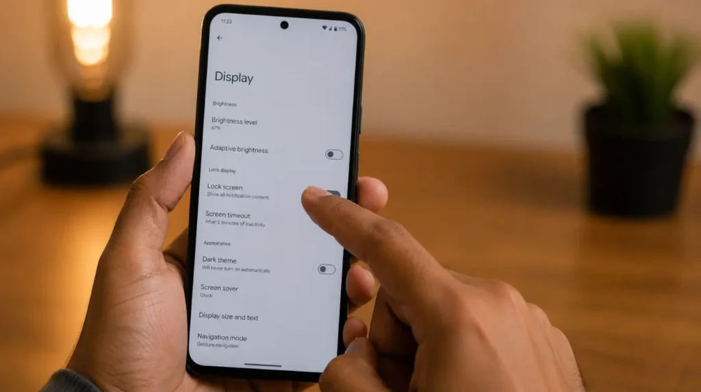 Adjusting Google Pixel display settings to fix screen burn-in issue
