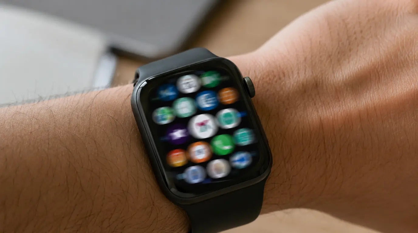 Apple Watch Series 9 screen showing ghost touch with icons changing on their own