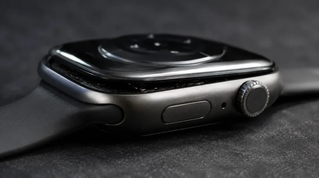 Apple Watch with swollen battery causing case to bulge and separate from screen