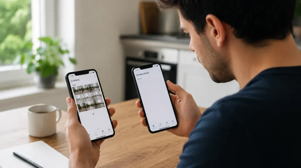 Person checking whether the white screen affects one album or the entire Google Photos library
