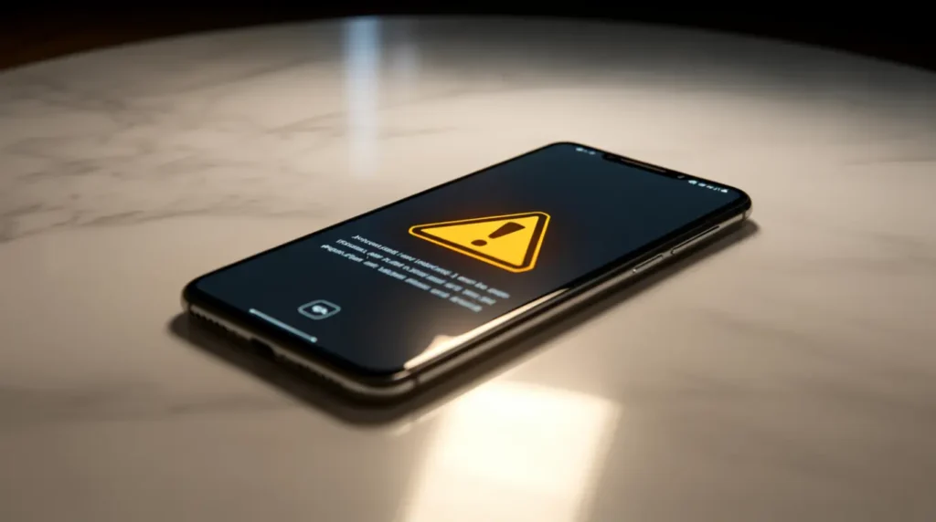 iPhone screen displaying a liquid detected warning alert despite a completely dry charging port