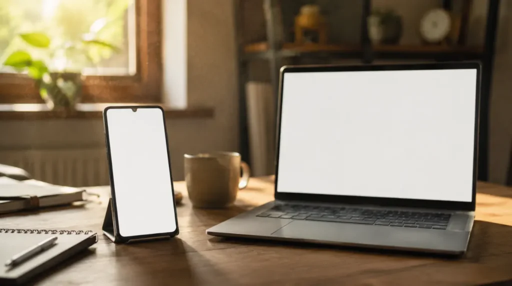 Android phone and Windows laptop both showing Telegram white screen bug at the same time