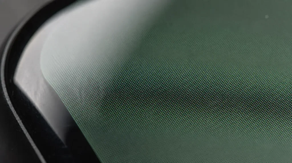 Close up of Apple Watch OLED display pixels showing green tint discoloration