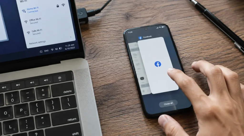 Checking Wi-Fi connection while troubleshooting a frozen PayPal app